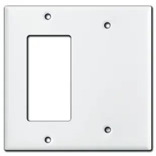 1 Decora Rocker Half 1 Blank Combo Wall Switch Plates – White