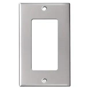 1 Decora Rocker Outlet Switch Plate – Polished Stainless Steel