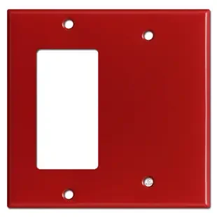 1 Decora Rocker Switch & 1 Blank Combo Wall Switch Plates – Red