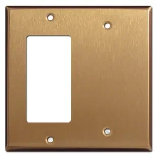 1 Decora Rocker Switch & 1 Blank Combo Wallplates – Satin Bronze