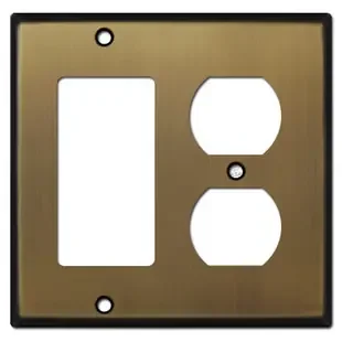 1 Decora Switch 1 Outlet Cover Wall Plates – Antique Brass