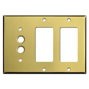 1 Push Button 2 Decor Wall Plate – Satin Brass