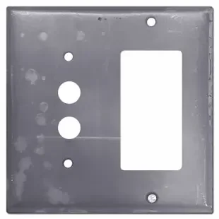 1 Pushbutton 1 GFCI Outlet Covers – Paintable Raw Steel