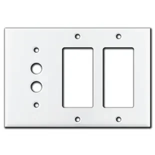 1 Pushbutton 2 Decor Receptacle Cover Plate – White