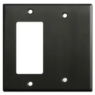1 Rocker & 1 Partial Blank Combo Light Switch Covers – Dark Bronze