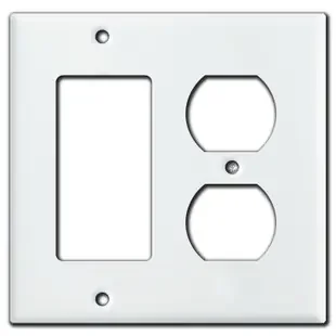 1 Rocker 1 Outlet Switch Plates for Duplex & Decora – White