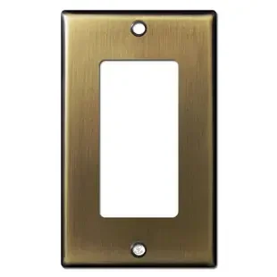 1 Rocker Switch Wall Plates – Antique Brass
