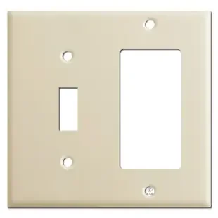 1 Toggle & GFI Decora Outlet Combo Switch Plate Covers – Ivory
