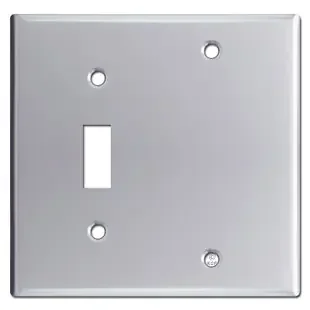 1 Toggle 1 Blank Switch Plate Covers – Polished Chrome
