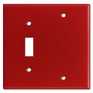 1 Toggle 1 Blank Switch Plate Covers – Red