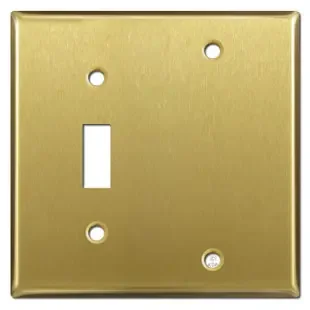 1 Toggle 1 Blank Switch Plates – Satin Brass