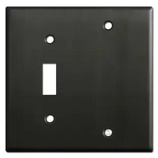 1 Toggle 1 Blank Wallplates – Dark Bronze