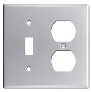 1 Toggle 1 Duplex Outlet Combo Switch Plates – Polished Chrome