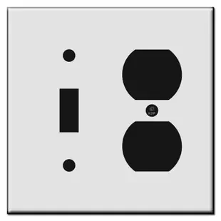1 Toggle / 1 Duplex Outlet Receptacle Plastic Light Switch Plates