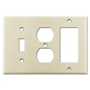 1 Toggle 1 Outlet 1 Decora Switch Wall Plates – Ivory