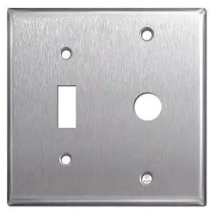 1 Toggle 1 Phone Cable Wall Plates – Satin Stainless Steel