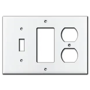 1 Toggle 1 Rocker 1 Duplex Wall Plate – White