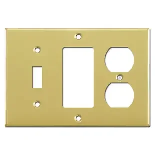 1 Toggle 1 Rocker 1 Outlet Wall Plates – Polished Brass