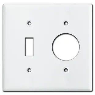 1 Toggle 1 Round Outlet Cover Plate – White