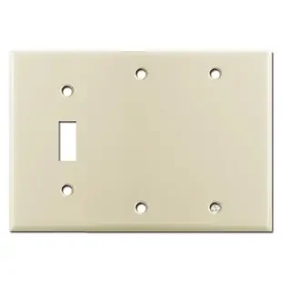 1 Toggle 2 Blank Wall Covers – Ivory