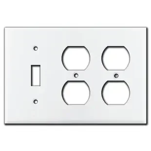 1 Toggle 2 Duplex Switch Plate – White