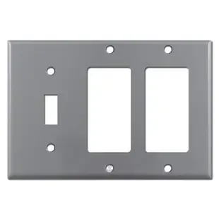1 Toggle 2 Rocker Switchplate – Gray