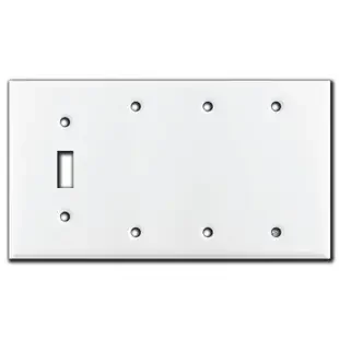 1 Toggle 3 Blank Switch Plates – White