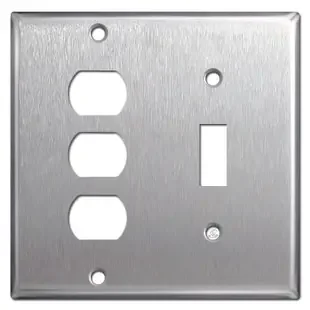 1 Toggle 3 Despard Light Switch Plate – Satin Stainless Steel