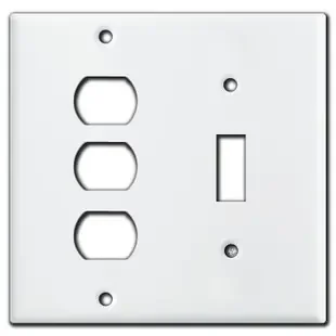 1 Toggle 3 Despard Stacked Light Switch Covers – White