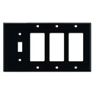 1 Toggle 3 Rocker Switch Cover Plate – Black