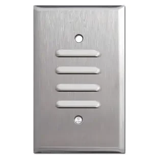 1 Vertical Vented Switch Plate – Satin Stainless Steel
