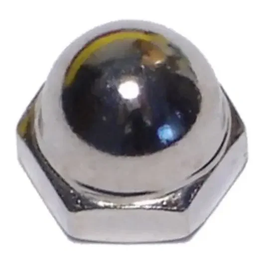 10-24 Nickel Plated Brass Coarse Thread Acorn Cap Nuts