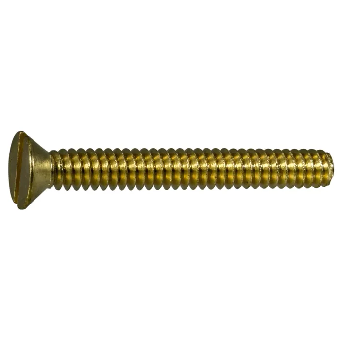 10-24 x 1-1/2″ Brass Coarse Thread Slotted Flat Head Machine Screws