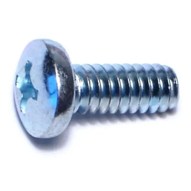 10-24 x 1/2″ Zinc Plated Steel Coarse Thread Phillips Pan Head Machine Screws
