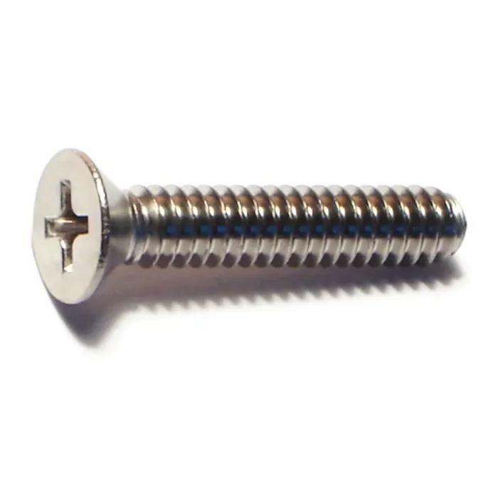 10-24 x 1″ 18-8 Stainless Steel Coarse Thread Phillips Flat Head Machine Screws