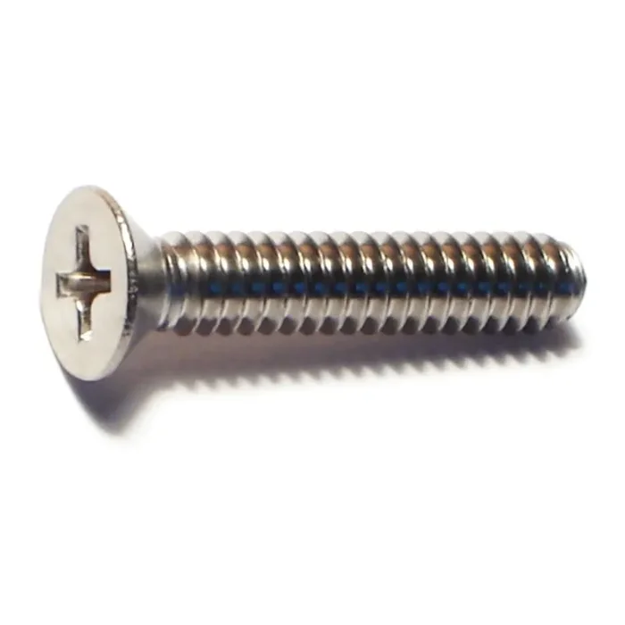 10-24 x 1″ 18-8 Stainless Steel Coarse Thread Phillips Flat Head Machine Screws