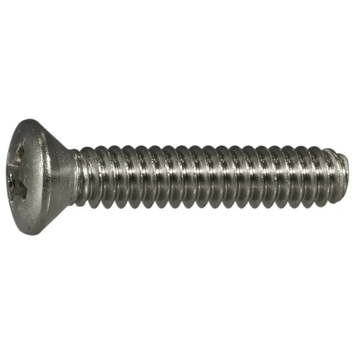 10-24 x 1″ 18-8 Stainless Steel Coarse Thread Phillips Oval Head Machine Screws