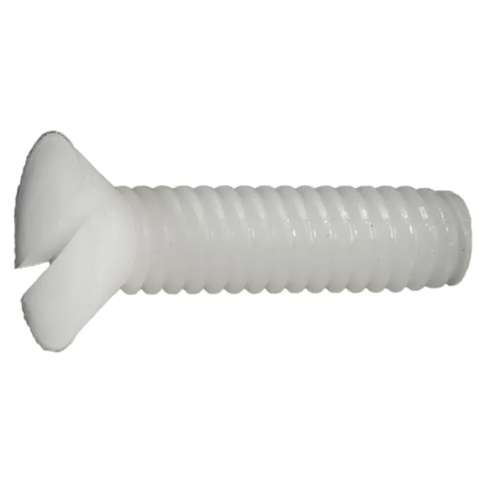 10-24 x 1″ Nylon Plastic Coarse Thread Slotted Flat Head Screws