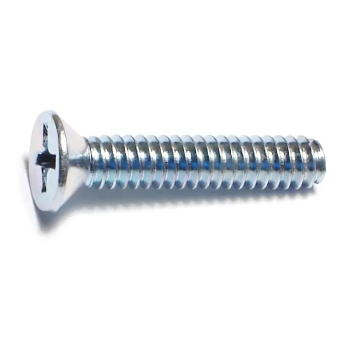 10-24 x 1″ Zinc Plated Steel Coarse Thread Phillips Flat Head Machine Screws