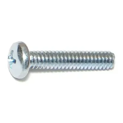 10-24 x 1″ Zinc Plated Steel Coarse Thread Phillips Pan Head Machine Screws