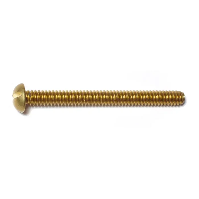 10-24 x 2″ Brass Coarse Thread Slotted Round Head Machine Screws