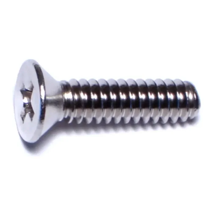 10-24 x 3/4″ 18-8 Stainless Steel Coarse Thread Phillips Flat Head Machine Screws
