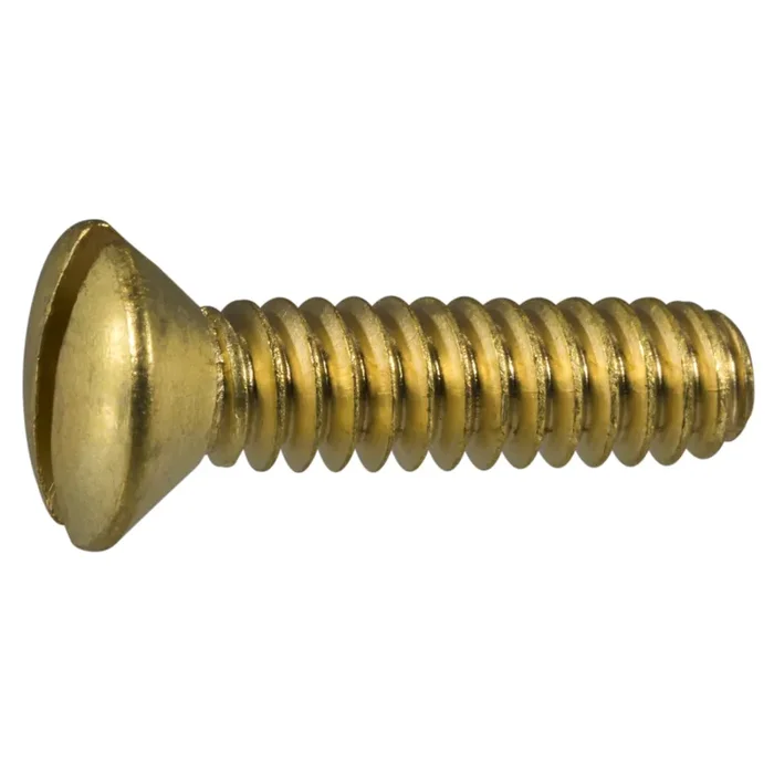 10-24 x 3/4″ Brass Coarse Thread Slotted Oval Head Machine Screws