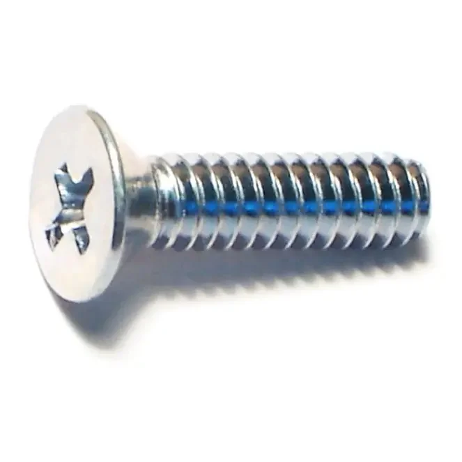 10-24 x 3/4″ Zinc Plated Steel Coarse Thread Phillips Flat Head Machine Screws
