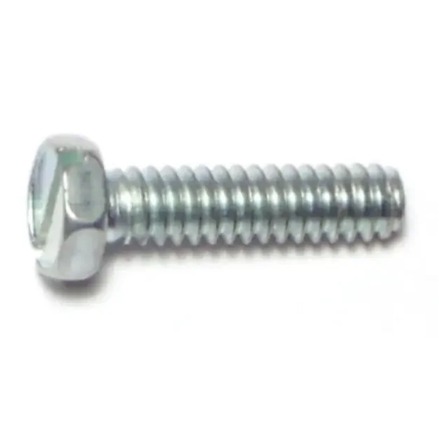 10-24 x 3/4″ Zinc Plated Steel Coarse Thread Slotted Indented Hex Head Machine Screws
