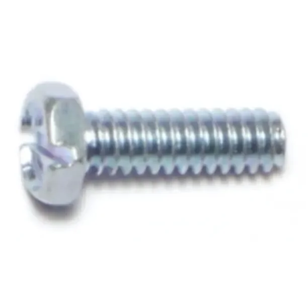 10-24 x 5/8″ Zinc Plated Steel Coarse Thread Slotted Indented Hex Head Machine Screws