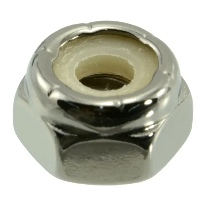 10-24 x 7/16″ Black Chrome Plated Steel Coarse Thread Nylon Insert Lock Nuts