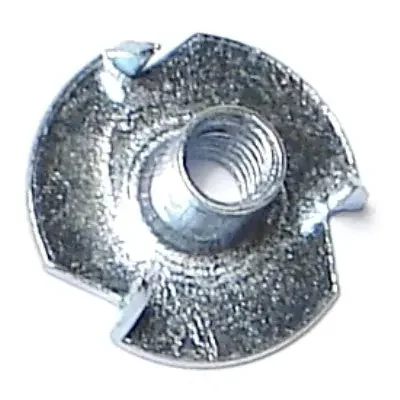 10-24 Zinc Plated Steel Coarse Thread Pronged Tee Nuts