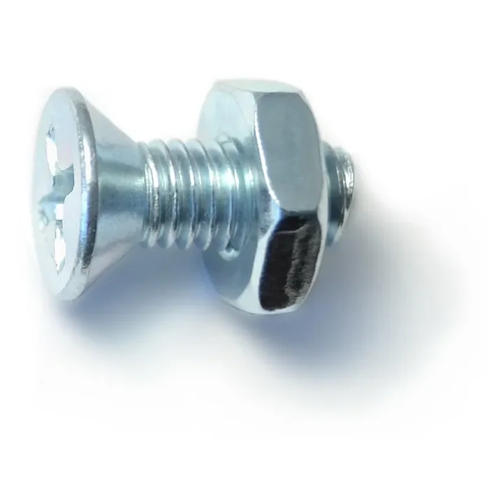 10-32 x 1/2″ Zinc Plated Steel Fine Thread Phillips Flat Head Machine Screws