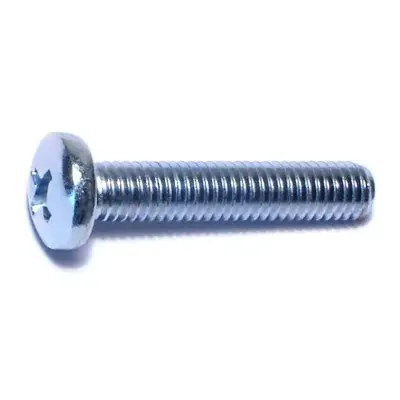 10-32 x 1″ Zinc Plated Steel Fine Thread Phillips Pan Head Machine Screws